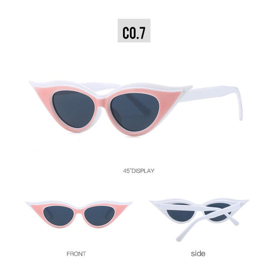 Retro Cat-Eye Sunglasses - Stylish White Vintage Frames for Women