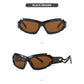 Futuristic Sports Wrap Man Sunglasses - Bold Brown Frames with UV Protection