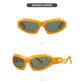 Futuristic Sports Wrap Man Sunglasses - Bold Orange Frames with UV Protection