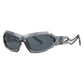 Futuristic Sports Wrap Man Sunglasses - Bold Gray Frames with UV Protection