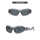 Futuristic Sports Wrap Man Sunglasses - Bold Gray Frames with UV Protection