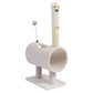 Interactive Cat Tunnel & Scratching Post with Spring Toy - Cozy Playtime for Kittens white 35*23*71cm