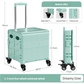 Foldable Rolling Storage Cart with Telescopic Handle - Large Capacity, Portable Utility Box  45L Green