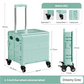 Foldable Rolling Storage Cart with Telescopic Handle - Large Capacity, Portable Utility Box  45L white
