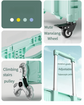 Foldable Rolling Storage Cart with Telescopic Handle - Large Capacity, Portable Utility Box  45L white