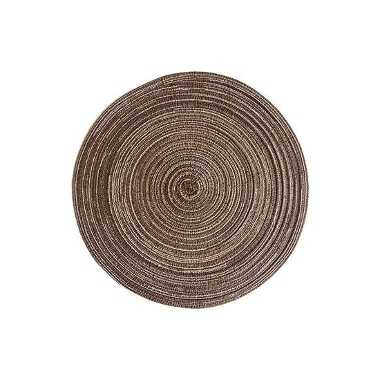 Round Woven Placemats -Colorful Braided Table Mats for Dining & Home Decor 30cm 10pcs Coffee