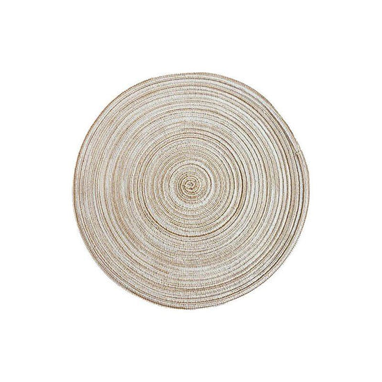 Round Woven Placemats -Colorful Braided Table Mats for Dining & Home Decor 30cm 10pcs beige