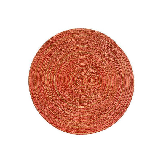 Round Woven Placemats -Colorful Braided Table Mats for Dining & Home Decor 30cm 10pcs orange