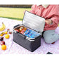 Insulated Picnic Basket with Aluminum Frame - Portable Collapsible Cooler Bag 18L 40*20*23cm(Black)