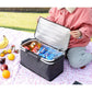 Insulated Picnic Basket with Aluminum Frame - Portable Collapsible Cooler Bag 18L 40*20*23cm(Gray)