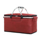 Insulated Picnic Basket with Aluminum Frame - Portable Collapsible Cooler Bag 18L 40*20*23cm(Wine Red)