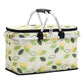 Insulated Picnic Basket with Aluminum Frame - Portable Collapsible Cooler Bag 18L 40*20*23cm(Green Leaf)