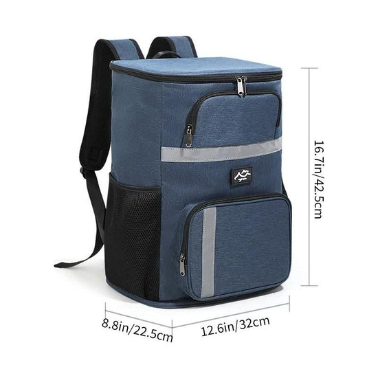 Insulated Cooler Backpack - Portable Outdoor Picnic and Beverage Bag with Bottle Opener (Navy blue)