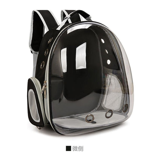 Black Pet Carrier Backpack with Transparent Window