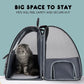 Light Blue Collapsible Pet Carrier Backpack with Trolley Sleeve