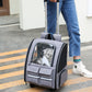 Grey 3-in-1 Pet Carrier: Rolling Backpack with Collapsible Design