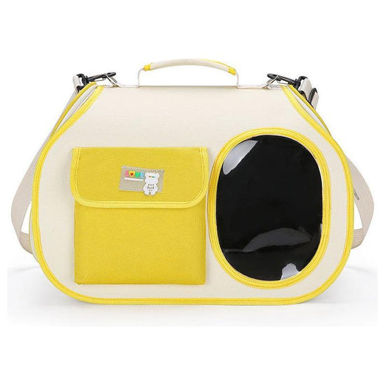 Yellow Colors Pet Carrier Backpack, Breathable Cat Carrier Backpack with Transparent Window, Airline Approved Dog Backpack Carrier for Small Dogs and Cats, Travel Hiking Camping