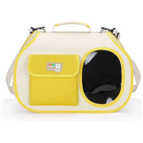 Yellow Colors Pet Carrier Backpack, Breathable Cat Carrier Backpack with Transparent Window, Airline Approved Dog Backpack Carrier for Small Dogs and Cats, Travel Hiking Camping