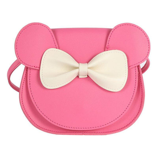 Adorable Bow Bear Crossbody Bag for Kids - Rose Red Shoulder Bag 18*17*8cm