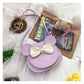 Adorable Bow Bear Crossbody Bag for Kids - Purple Shoulder Bag 18*17*8cm