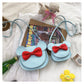 Adorable Bow Bear Crossbody Bag for Kids - Blue Small Shoulder Bag 13*13*5cm