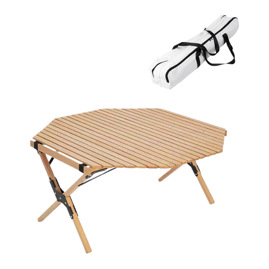 Camping octagonal egg roll table log color 90*90*44
