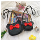 Adorable Bow Bear Crossbody Bag for Kids - Black Small Shoulder Bag 13*13*5cm