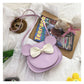 Adorable Bow Bear Crossbody Bag for Kids - Purple Small Shoulder Bag 13*13*5cm