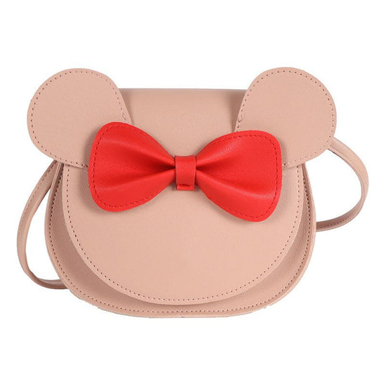 Adorable Bow Bear Crossbody Bag for Kids - khaki Small Shoulder Bag 13*13*5cm