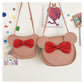 Adorable Bow Bear Crossbody Bag for Kids - khaki Small Shoulder Bag 13*13*5cm