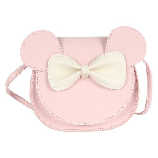 Adorable Bow Bear Crossbody Bag for Kids - Pink Small Shoulder Bag 13*13*5cm