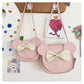 Adorable Bow Bear Crossbody Bag for Kids - Pink Small Shoulder Bag 13*13*5cm