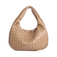 Luxury Woven Leather Hobo Bag - Elegant Shoulder Tote 34*21cm (khaki)