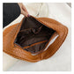 Luxury Woven Leather Hobo Bag - Elegant Shoulder Tote 34*21cm (Black)