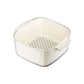 Two-Layer Drain Basket Colander - Medium Size 200mm x 190mm x 110mm (Ivory White, 2 set)