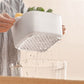 Two-Layer Drain Basket Colander - Medium Size 200mm x 190mm x 110mm (Ivory White, 2 set)