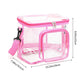 Clear PVC Shoulder Bag - Transparent Travel and Stadium-Approved Tote with Zipper(Pink)