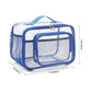 Clear PVC Tote Bag with Handle - Transparent Stadium-Approved Travel Organizer(Blue)