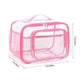 Clear PVC Tote Bag with Handle - Transparent Stadium-Approved Travel Organizer(Pink)