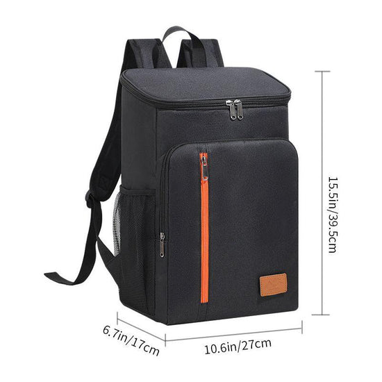 Insulated Cooler Backpack- Stylish Portable Fresh-keeping Picnic Outdoor Backpack and Travel Bag 18L (Black)