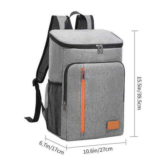 Insulated Cooler Backpack- Stylish Portable Fresh-keeping Picnic Outdoor Backpack and Travel Bag 18L (Gray)