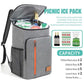 Insulated Cooler Backpack- Stylish Portable Fresh-keeping Picnic Outdoor Backpack and Travel Bag 18L (Gray)