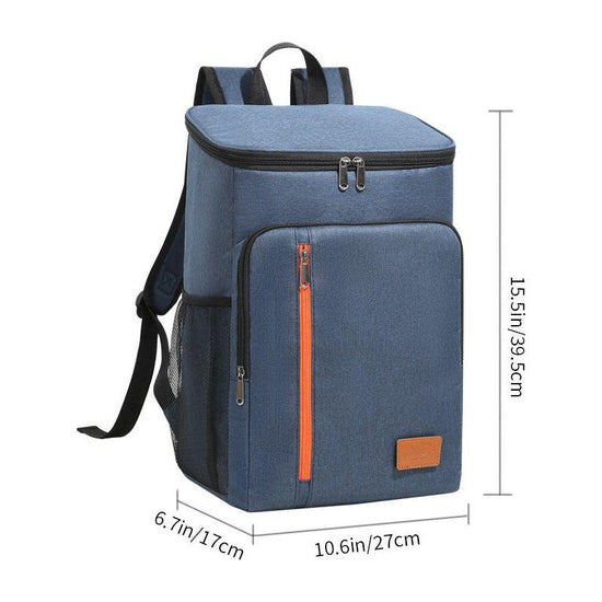 Insulated Cooler Backpack- Stylish Portable Fresh-keeping Picnic Outdoor Backpack and Travel Bag 18L (Navy Blue)