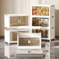 Stackable Storage Boxes with Transparent Doors - Modular Organizer for Home & Pantry 55*32*65cm (2 layer )