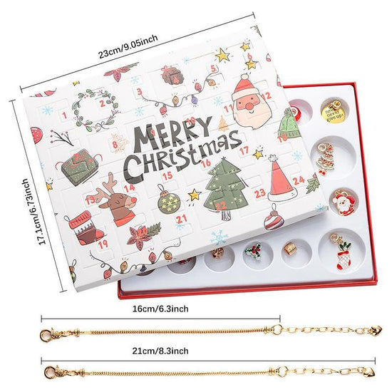 Christmas Jewelry Advent Calendar - DIY Charm Bracelets, Earrings, and Festive Charms Gift Set