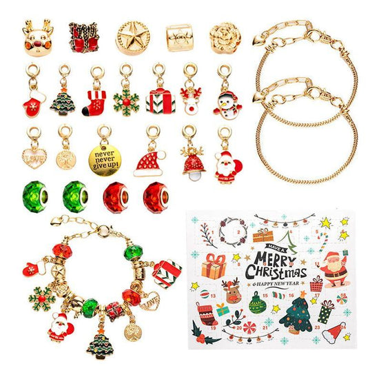 Christmas Jewelry Advent Calendar - DIY Charm Bracelets, Earrings, and Festive Charms Gift Set