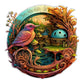 Fantasy Bird Wooden Puzzle - Intricate Nature-Themed Circular Puzzle(S-paper box-H186)