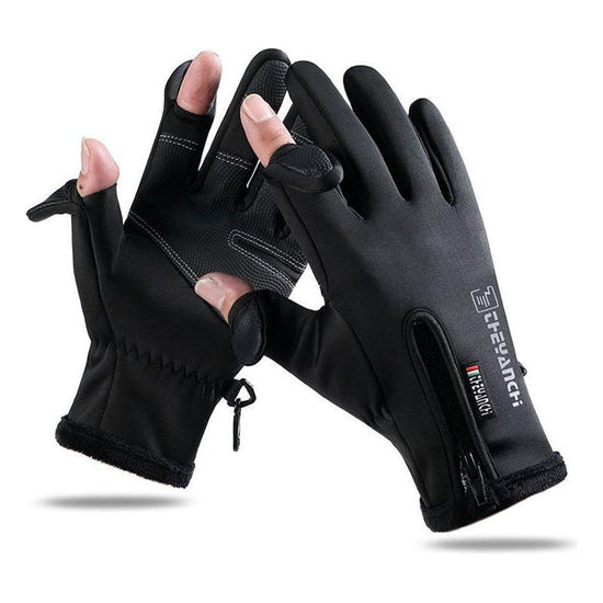 Convertible Fingerless Winter Gloves | Waterproof, Windproof Thermal Gloves with Touchscreen Compatibility Q808  XL size Black