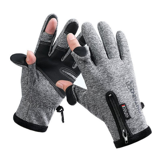 Convertible Fingerless Winter Gloves | Waterproof, Windproof Thermal Gloves with Touchscreen Compatibility Q808  XL size Grey