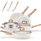 YEJ 12-Piece Non-Stick Complete Cookware Set | Pots, Pans & Utensils  (White)